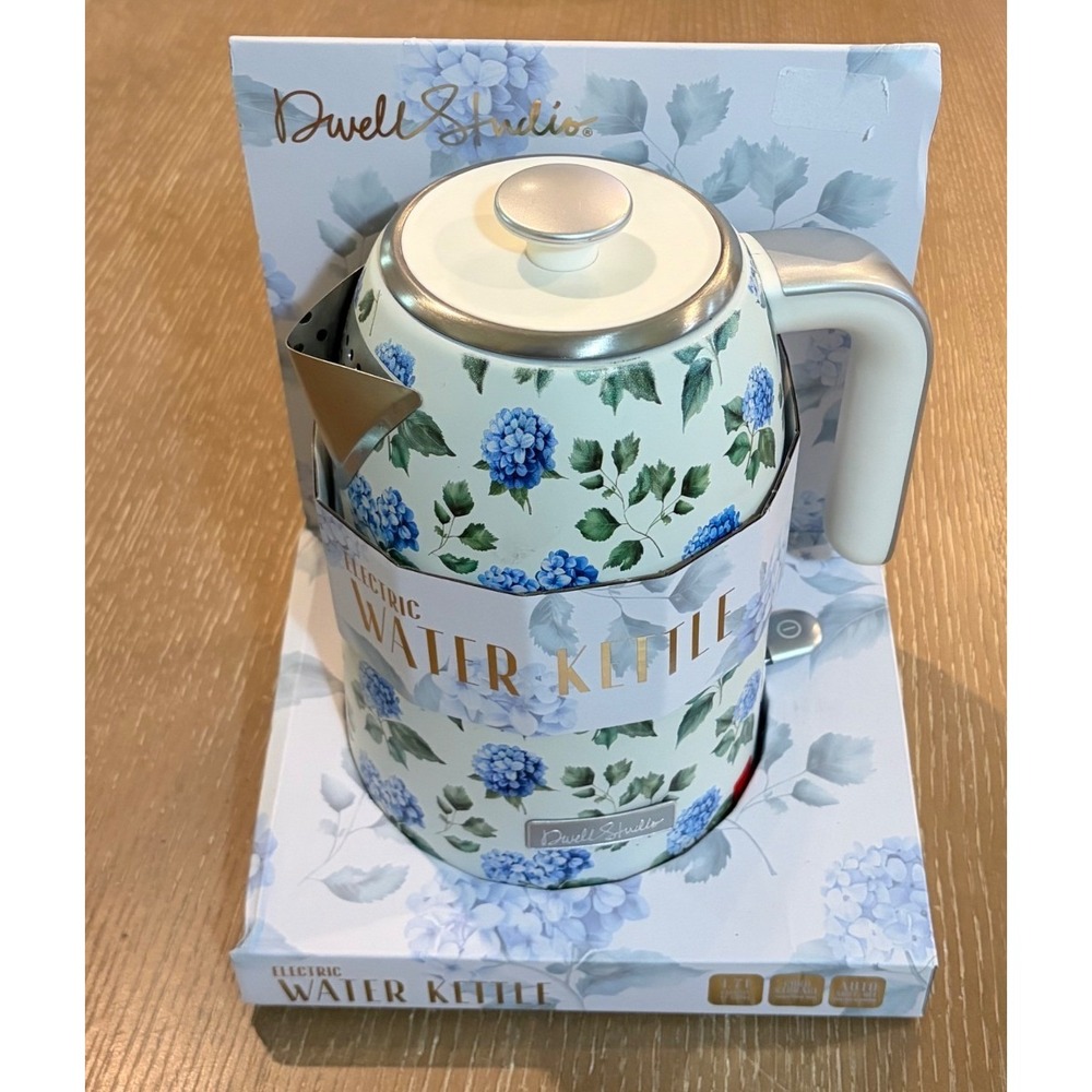 Dwell Studio Hydrangea Flower Electric Kettle Stainless Steel 1.7L 1500W Blue